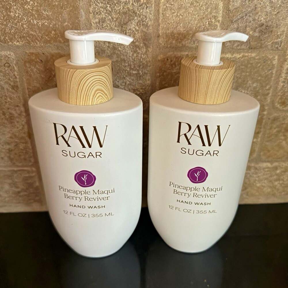 Raw Sugar Pineapple Maqui Berry Reviver Hand Wash 12 fl oz 2 Pack Vegan